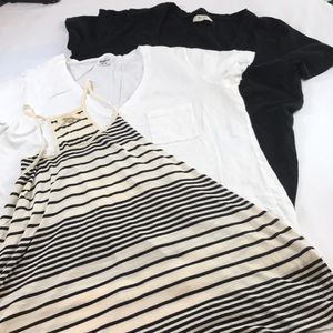 Madewell tops size medium, black, white, stripes